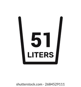 51 litros de Vector de iconos líquido de Vector de medida de fondo blanco