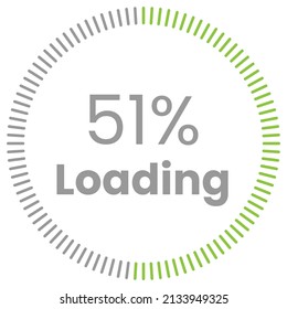 51% de carga. 51% de diagramas de círculo Vector de infografía, 51% listo para usar para diseño web ux-ui