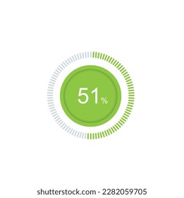 51% Loading. 51% circle diagrams Infographics vector, 51 Percentage ready to use for web design ux-ui.