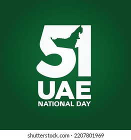 51 National Day of United Arab Emirates. Text Arabic Translation: Our National Day. December 2. Skyline Symbol. Vector Logo. Eps 08. 