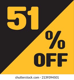 Up To 51% Off Special Offer sale sticker black and gold, vector illustration