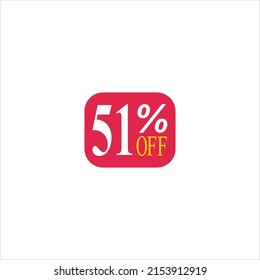 51 offer tag discount vector icon stamp on a white background