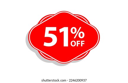 51 offer tag discount vector icon stamp