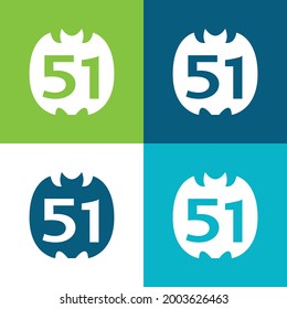 51 On Social Logo Flat four color minimal icon set
