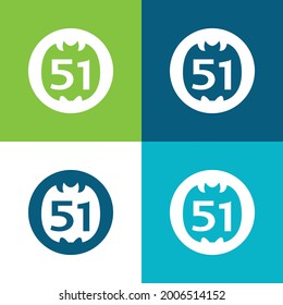 51 On Social Logo Flat four color minimal icon set