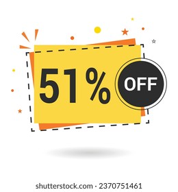 51 percent off. Vector design.