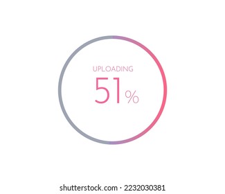 51 percentage uploading, pie chart for Your documents, reports, 51% circle percentage diagrams for infographics