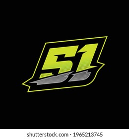 51 Rennzahldesign-Vektorgrafik