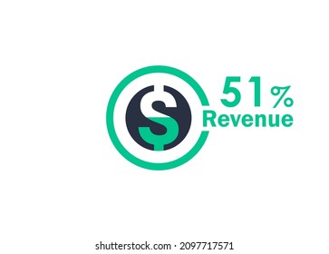 51% revenue design vector image
