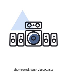 5.1 Surround Sound System Vector Isolated Icon. Graph Symbol For Music And Sound Web Site And Apps Design, Logo, App, UI