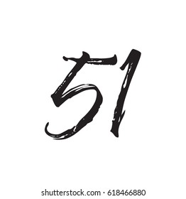 51, text design. Vector calligraphy. Typography poster. Usable as background.