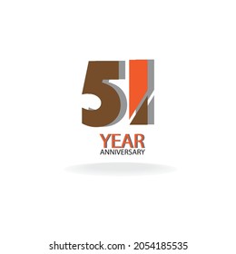 51 th anniversary event party. Vector illustration. numbers template for Celebrating.