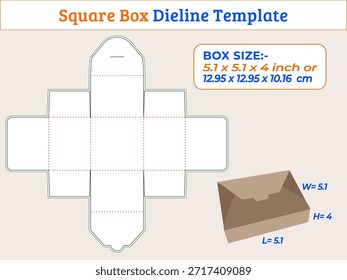 5,1 x 5,1 x 4 Zoll Quadratische Geschenkbox