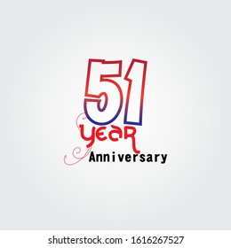 51 year anniversary celebration logotype, vector design for celebration, invitation card, and greeting