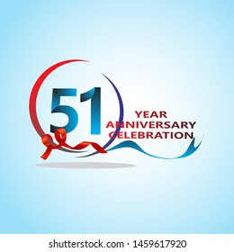 51 Year Anniversary celebration Vector Template Design Illustration