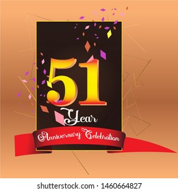 51 Year Anniversary Celebration Vector Template Design Illustration