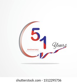 51 Year Anniversary celebration Vector Template Design Illustration