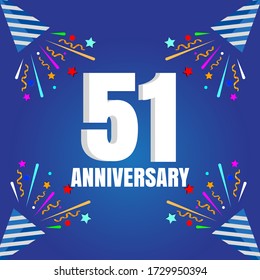 51 year anniversary celebration, vector design for celebrations, invitation cards and greeting cards