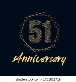 51 year anniversary celebration, vector design for celebrations, invitation cards and greeting cards