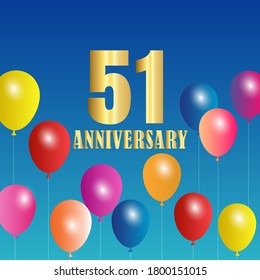 51 year anniversary celebration, vector design for celebrations, invitation cards and greeting cards
