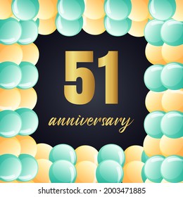 51 year anniversary celebration, vector design for celebrations, invitation cards and greeting cards