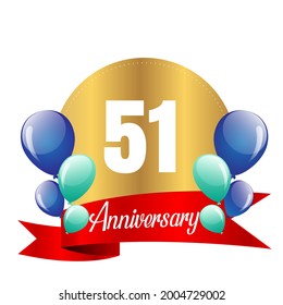 51 year anniversary celebration, vector design for celebrations, invitation cards and greeting cards