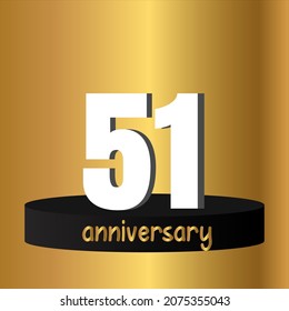 51 year anniversary celebration, vector design for celebrations, invitation cards and greeting cards