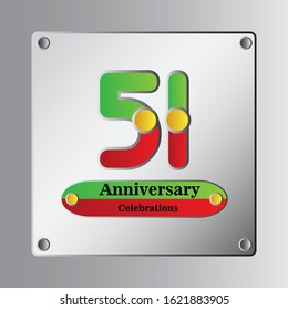 51 Year Anniversary Vector Template Design Illustration