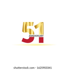 51 Year Anniversary Vector Template Design Illustration