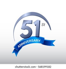 51 Years Anniversary Celebration Design. stock vector