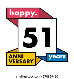 51 Years Anniversary Celebration Design.