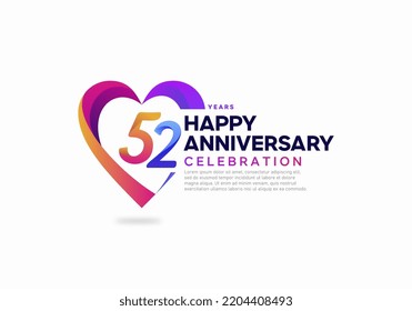51 years anniversary celebration icon logo colorful with love shape