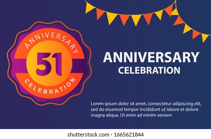 51 years anniversary celebration logo vector template design illustration