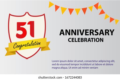 51 years anniversary celebration logo vector template design