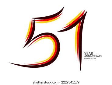 51 years anniversary celebration logotype colorful line vector, 51th birthday logo, 51 number design, Banner template, logo number elements for invitation card, poster, t-shirt. graphic design