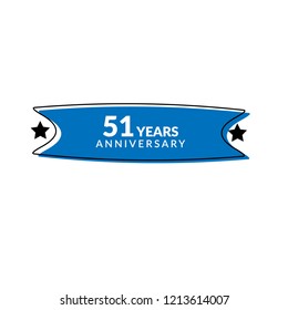 51 years anniversary celebration simple logo