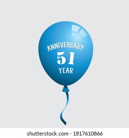 51 Years Anniversary Celebration Vector Template Design Illustration
