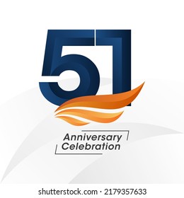 Plantilla de diseño de 51 años. ilustración de plantilla de vector