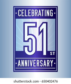 51 years anniversary design template. Vector and illustration