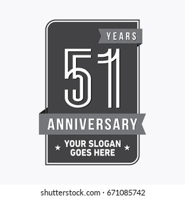 51 years anniversary design template. Vector and illustration.