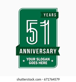 51 years anniversary design template. Vector and illustration.
