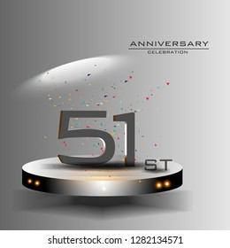 51 years anniversary design vector templates and illustrations, concepts in the future by giving a sci fi feel effect