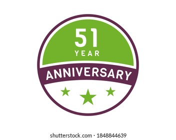 51 years anniversary image, 51 year Anniversary logo isolated on white background