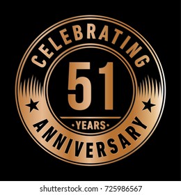 51 years anniversary logo. Vector and illustration.