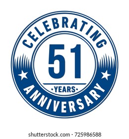 51 years anniversary logo. Vector and illustration.