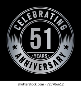 51 years anniversary logo. Vector and illustration.