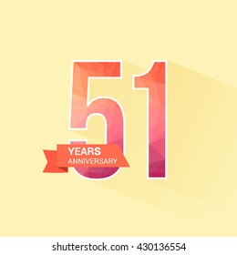 51 Years Anniversary with Low Poly Design