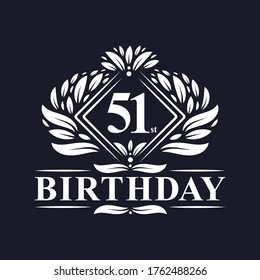 51 years Birthday Logo, Luxury 51st Birthday Celebration.