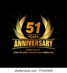 51 years design template. Anniversary vector and illustration template.