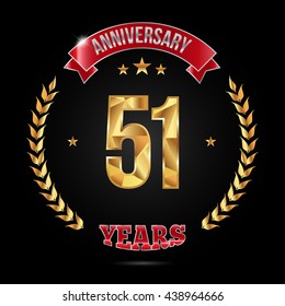 51 Years Golden Anniversary Logo Low Stock Vector (Royalty Free ...